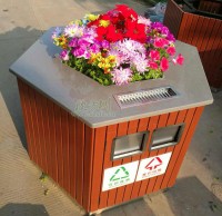 ?？谲囌拘聯Q花盆分類垃圾桶 倡導環保理念