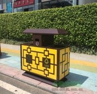 戶外環(huán)衛(wèi)古典鋼制分類垃圾桶