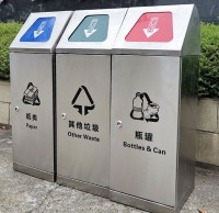 環(huán)保尖兵密閉式三分類不銹鋼垃圾桶